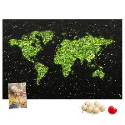 Memobord van kurk Hele aardbol landmassa's