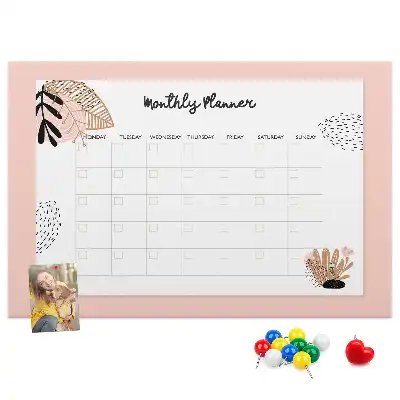 Kurk prikbord Maandplanner met bloemen