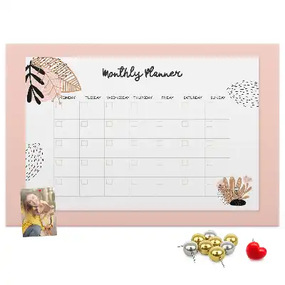 Kurk prikbord Maandplanner met bloemen