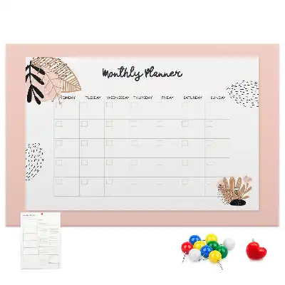 Kurk prikbord Maandplanner met bloemen