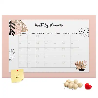Kurk prikbord Maandplanner met bloemen