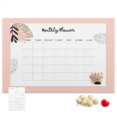 Kurk prikbord Maandplanner met bloemen