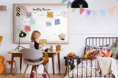Kurk prikbord Maandplanner met bloemen