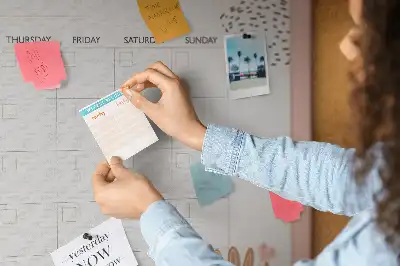 Kurk prikbord Maandplanner met bloemen