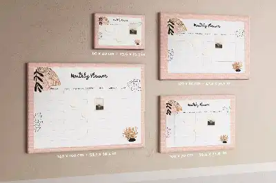 Kurk prikbord Maandplanner met bloemen