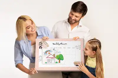 Kurk prikbord Maandplanner met bloemen