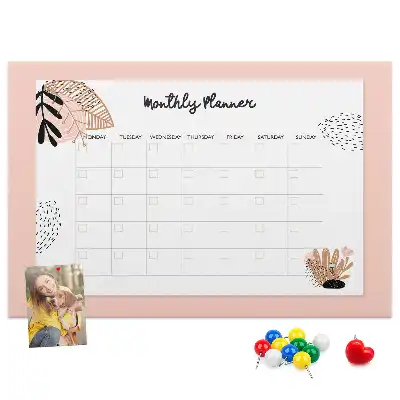 Kurk prikbord Maandplanner met bloemen