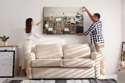 Memobord van kurk Landschap stad