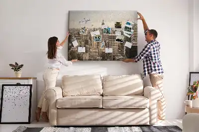 Memobord van kurk Landschap stad
