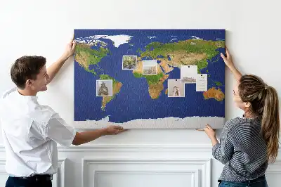 Kurk prikbord Grote wereldkaart