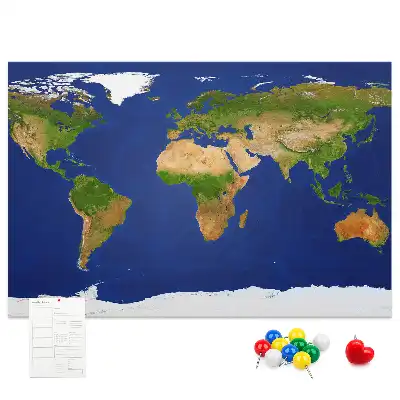 Kurk prikbord Grote wereldkaart