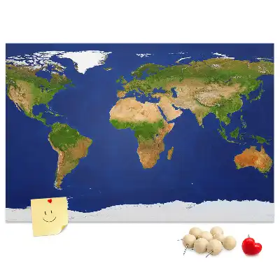 Kurk prikbord Grote wereldkaart