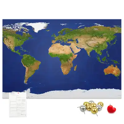 Kurk prikbord Grote wereldkaart