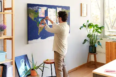 Kurk prikbord Grote wereldkaart