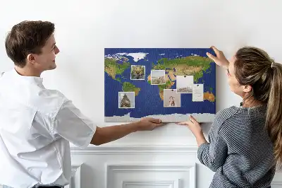 Kurk prikbord Grote wereldkaart