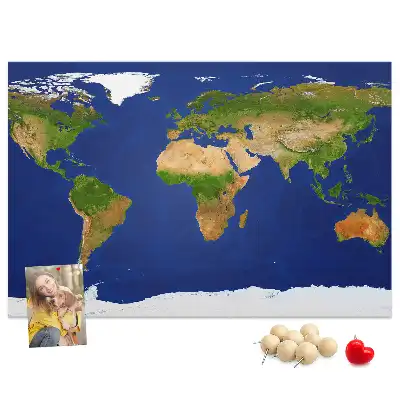 Kurk prikbord Grote wereldkaart