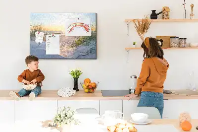 Memobord van kurk Avondlijk kustlandschap