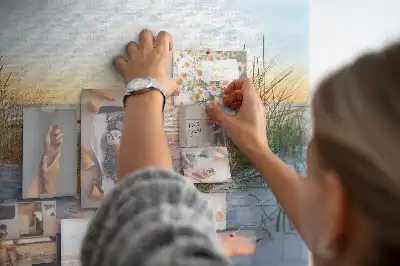 Memobord van kurk Avondlijk kustlandschap