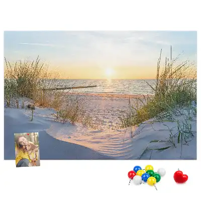 Memobord van kurk Avondlijk kustlandschap