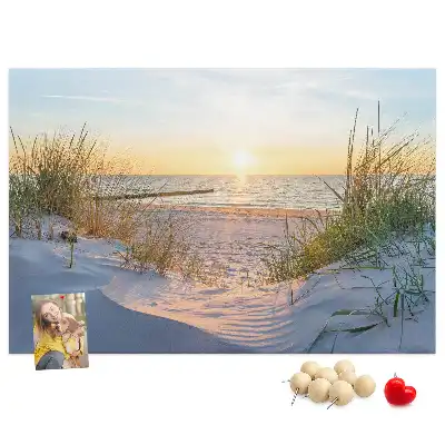 Memobord van kurk Avondlijk kustlandschap
