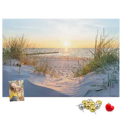 Memobord van kurk Avondlijk kustlandschap