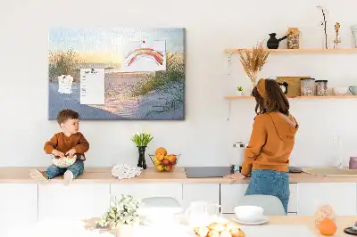 Memobord van kurk Avondlijk kustlandschap