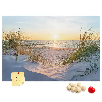 Memobord van kurk Avondlijk kustlandschap
