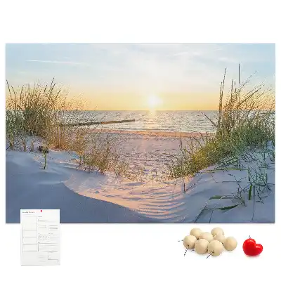 Memobord van kurk Avondlijk kustlandschap