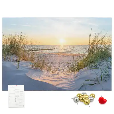 Memobord van kurk Avondlijk kustlandschap