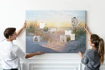 Memobord van kurk Avondlijk kustlandschap