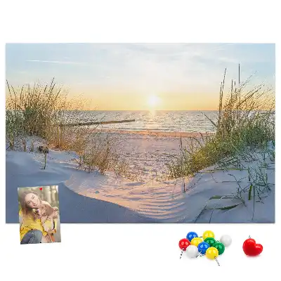 Memobord van kurk Avondlijk kustlandschap