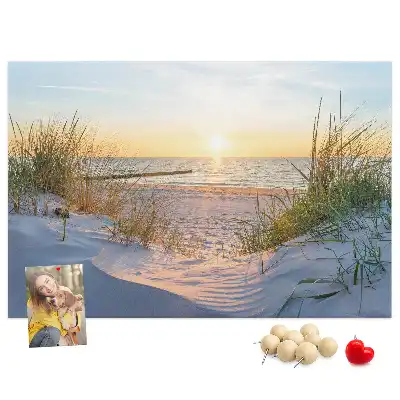 Memobord van kurk Avondlijk kustlandschap