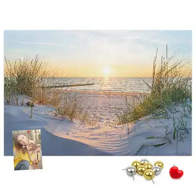 Memobord van kurk Avondlijk kustlandschap