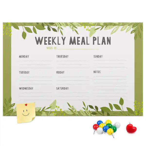 Memobord van kurk Wekelijks maaltijdschema