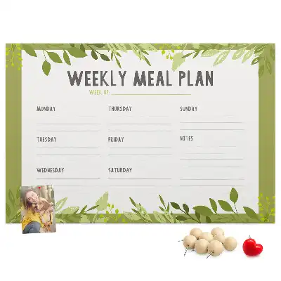 Memobord van kurk Wekelijks maaltijdschema