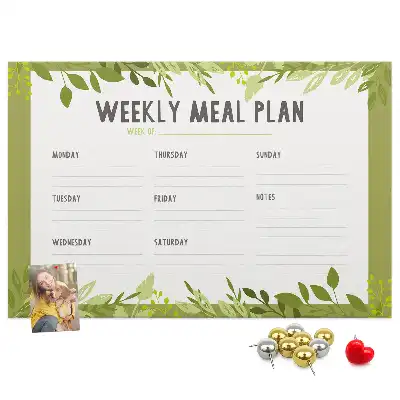 Memobord van kurk Wekelijks maaltijdschema