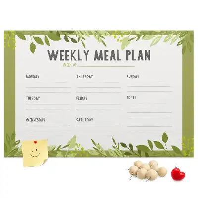 Memobord van kurk Wekelijks maaltijdschema