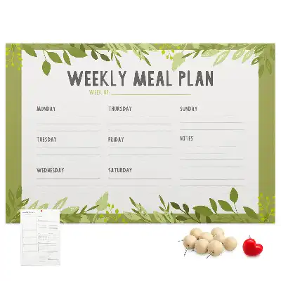 Memobord van kurk Wekelijks maaltijdschema