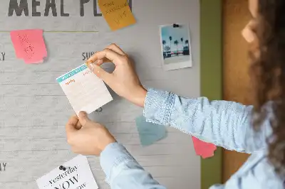 Memobord van kurk Wekelijks maaltijdschema