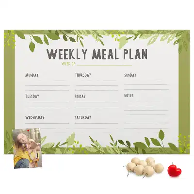 Memobord van kurk Wekelijks maaltijdschema