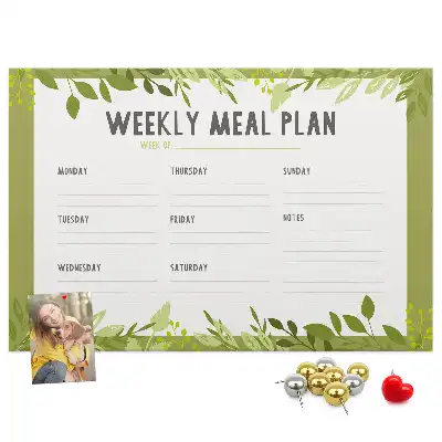 Memobord van kurk Wekelijks maaltijdschema