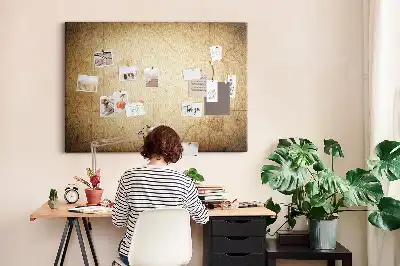 Memobord van kurk Archief wereldbol sepia
