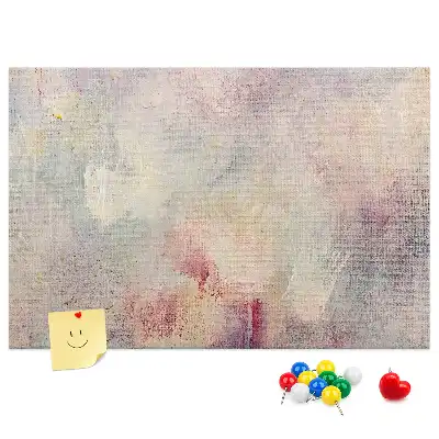 Kurken prikbord met geschilderde abstractie