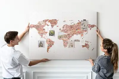 Memobord van kurk Oude kaart van baksteen