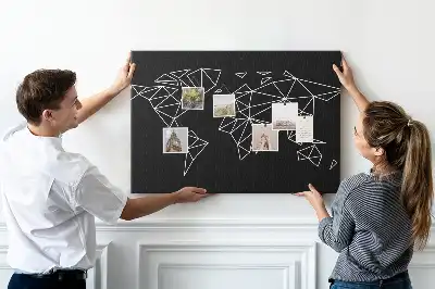 Kurk prikbord Moderne wereldkaart