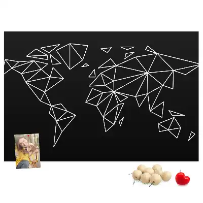 Kurk prikbord Moderne wereldkaart