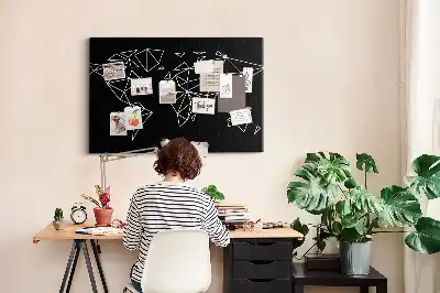 Kurk prikbord Moderne wereldkaart