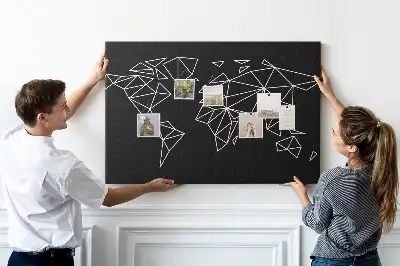 Kurk prikbord Moderne wereldkaart