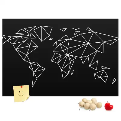 Kurk prikbord Moderne wereldkaart