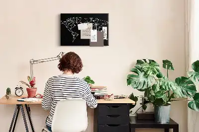 Kurk prikbord Moderne wereldkaart